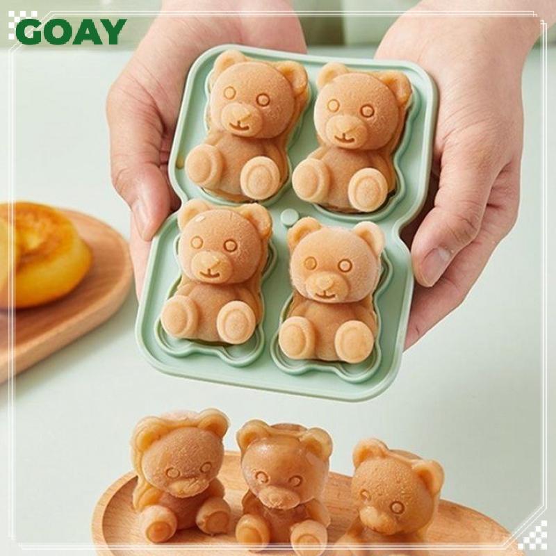 GOAY Gấu Khuôn Đá Khay 1 Silicon Cho Cà Phê Trà Sữa Linh Hoạt Dễ Dàng Phát Hành Dễ Thương Cho Gia Đình Nhà Bếp Sử Dụng VN