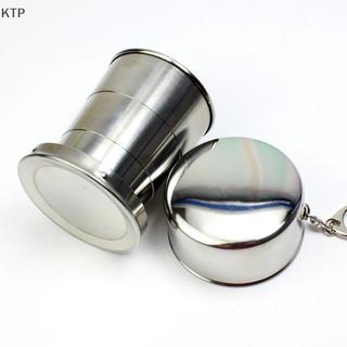 [Ktp] thép không gỉ gấp cup với Keychain xách tay có thể thu vào kính thiên văn ly