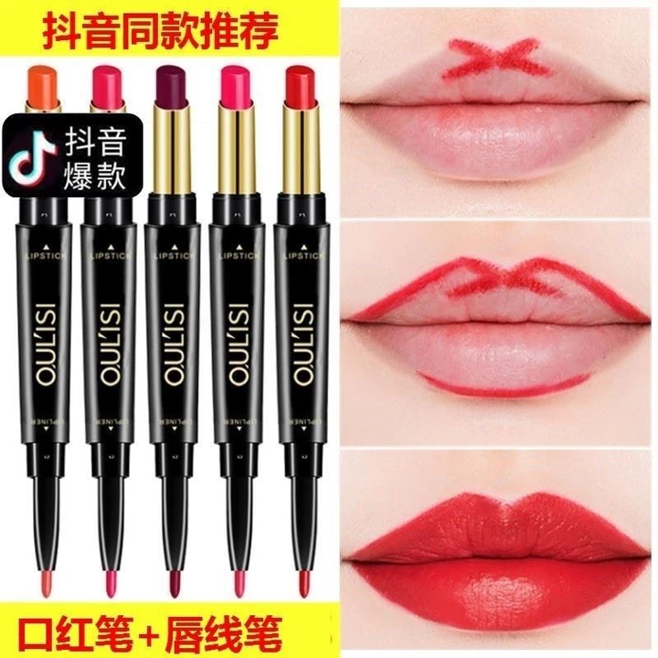 Son Bút Chì Loại Son Môi Son Môi Son Môi Bút Kép Vẽ Hai Đầu Lip Line Pure Line Son Môi Bút Chống Thấm Nước Không Phai Màu Không-
