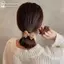 Cheenm Nơ Nút Thắt Trái Tim màu Kaki Cà Phê cho Tóc Nữ Bé Gái - Scrunchie Cao Su Co Giãn