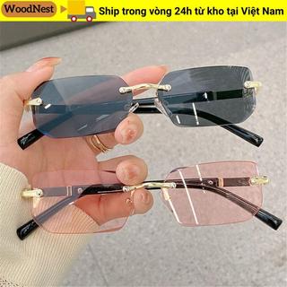 Kính râm hình chữ nhật WOODNEST, bảo vệ UV400, phù hợp với xu hướng Y2K, thời trang cho cả nam và nữ