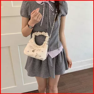 Túi xách xếp ly thời trang GC2 phong cách Hàn Quốc dành cho nữ in hoa túi đeo vai đa năng thời trang CG2