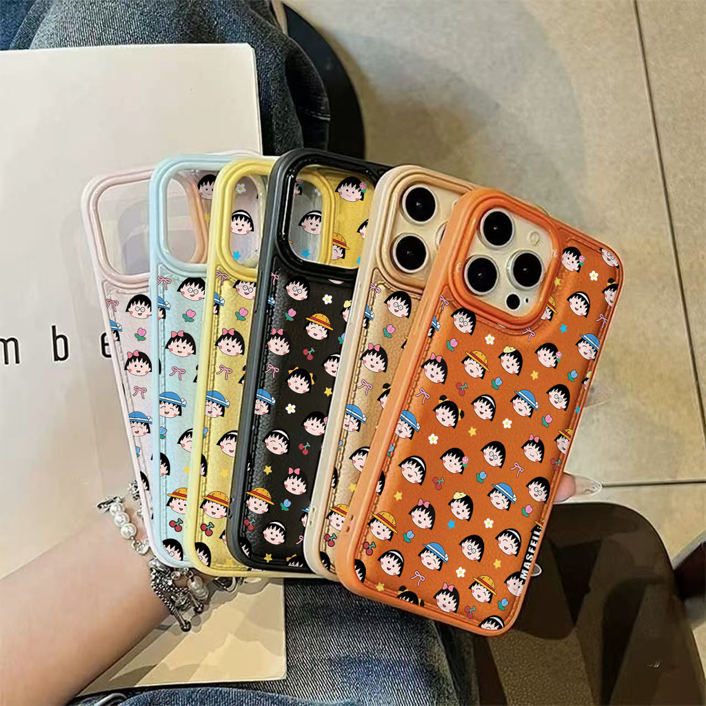 Ốp lưng Chibi Maruko Chan Họa Tiếng Chống Trầy Xước Da Gai Bảo Vệ Toàn Diện Cấp iPhone 17/16/15/14/13/12/11/X/XS Max Pro