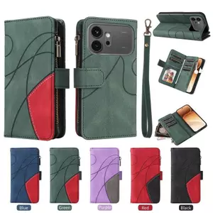 YJD Ốp Lưng Cho Honor 600 Pro Da Khe Cắm Thẻ Phong Cách Dây Đeo Tay Dung Tích Lớn Chống Rơi Vỏ Điện Thoại