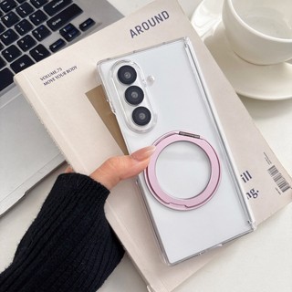 Ốp từ tính trong suốt Samsung Galaxy Z Fold 7/6/5/4, bản lề kép, sạc không dây, chống sốc, có chân đế gập