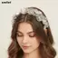 SMILE Flower Headband, Trang Sức Đảng Mũ Cô Dâu Băng Đô, Màu Vàng Công Nghiệp Nặng Hoa Tóc Bóng Đảng
