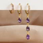 Bông tai zircon hình giọt nước thời trang