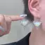 Bông tai ngôi sao màu bạc và hình trái tim Opal Punk Y2K - Trang sức nữ thời trang hàng ngày