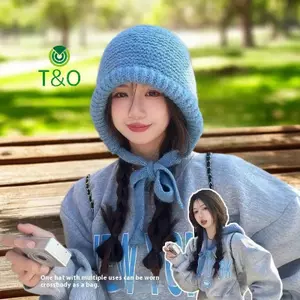 Mũ dệt kim sang trọng kiểu Hàn Quốc, tai rộng, giữ ấm và có túi tiện dụng