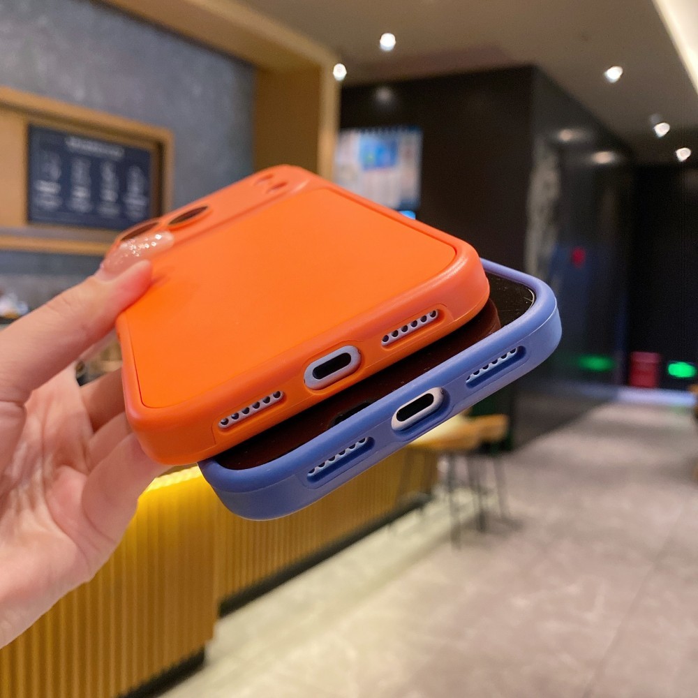 Ốp điện thoại bảo vệ ống kính lỗ mịn cho IPhone 17 16 15 14 13 12 Pro Max 17 Air 11 Chống trượt chống rơi Chống vân tay Vỏ điện thoại thời trang đơn giản