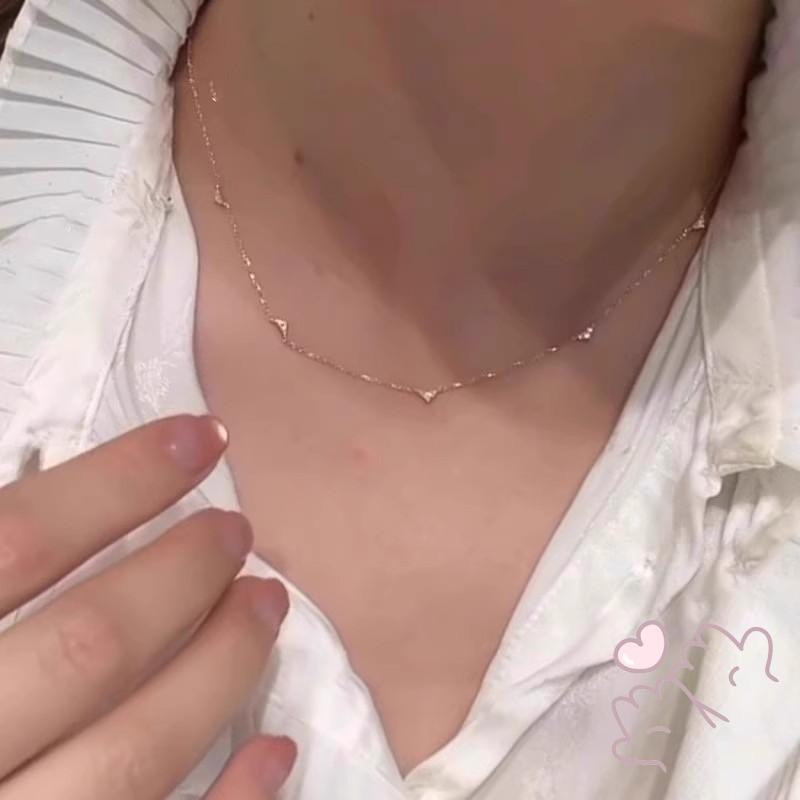 Vòng cổ trái tim bạc 925 với đá zircon lấp lánh, phù hợp làm phụ kiện thời trang