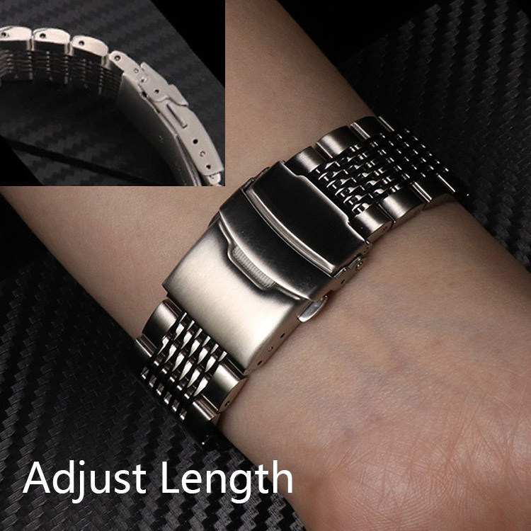 Khóa Chắc Chắn - Dây Đeo Đồng Hồ Bằng Thép Không Gỉ 18 / 20 / 22 / 24 Mm Lưới Milanese Dây Đeo Đồng Hồ SEIKO Diver Lặn SKX007 SNX Vòng Tay Cho Nam Nữ
