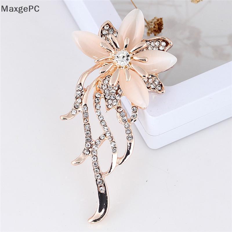 Cod Opal Hoa Trâm Rhinestone Pha Lê Trâm Pin Đám Cưới Đảng Phụ Nữ Đồ Trang Sức Mới