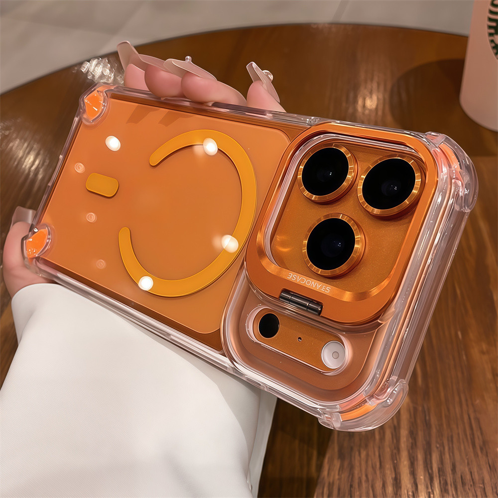 Giá đỡ bảo vệ Camera chất lượng cao Vỏ điện thoại từ tính cho iPhone 17 Pro Max 16 13 14 15 pro max Bảo vệ ống kính chống rơi Vỏ cứng bảo vệ điện thoại