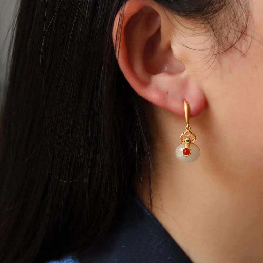 Bông tai bầu dài thanh lịch phong cách Trung Quốc mới