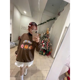 Áo nỉ 2 da form rộng, cổ tròn dành cho nam, nữ in hình bánh ngọt Sweeties oversize