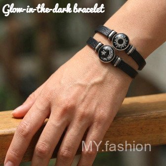 Vòng tay đá quý mặt trăng và mặt trời dạ quang, phong cách retro unisex cho cặp đôi