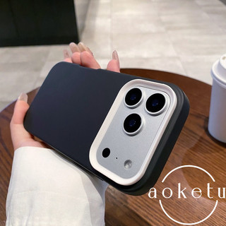 Thích hợp cho vỏ điện thoại Apple 17Promax, iPhone 16 chặn màu ba trong một viền, 15 vỏ điện thoại mềm chống rơi 14 / 13 đơn giản 17Pro