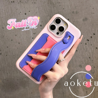 Chặn màu dây đeo cổ tay giữ thẻ chèn thích hợp cho vỏ điện thoại iPhone 17 Promax chèn thẻ sang trọng iPhone 16 / 15 / 14 / 13 / 12 / 11 da mới bao gồm tất cả vỏ chống rơi