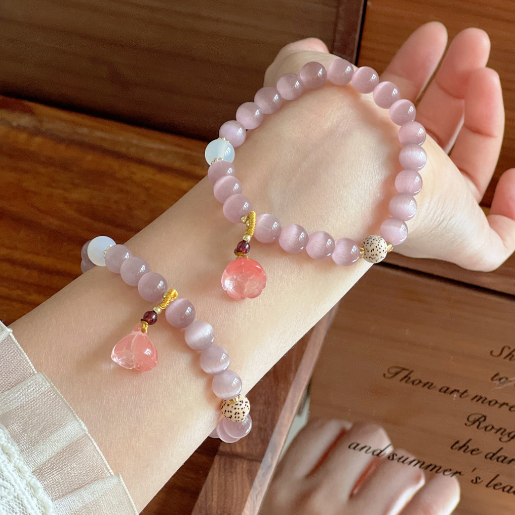 Vòng tay đá mắt mèo tự nhiên dễ thương thời trang
