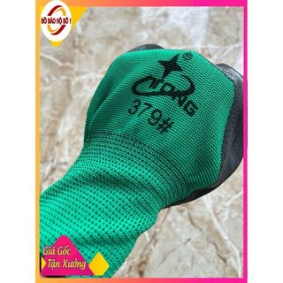 ( HANG SỊN -DÀY-24 ĐÔI- 2 LỐ  ) GANG TAY SẦN 379, lớp phủ dày với độ nhám cao ,an toàn và thoải mái cho người lao động