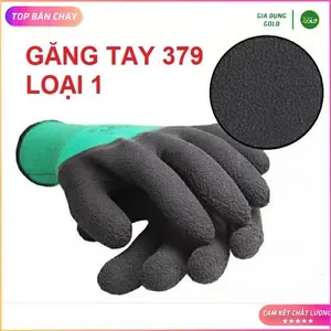 BỊCH 12 ĐÔI Găng tay bảo hộ lao động phủ cao su latex, găng tay 379, găng tay phủ sơn, găng tay lao động