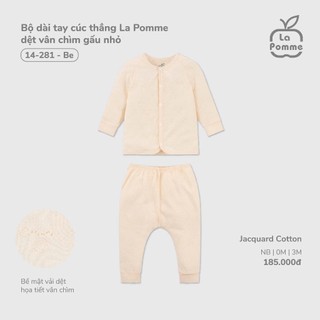 La pomme SS2026 BST sơ sinh La Pomme dệt vân chìm gấu nhỏ - Be cho bé T1.4
