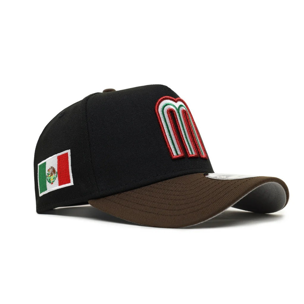 Mũ Snapback Er1a Phong Cách México, Đen Nâu, In Cờ Mexico, Dáng A-Frame, Thích Hợp Mặc Ngoài Trời