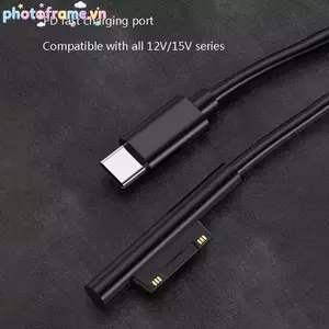 Khung Ảnh Mới Sạc Nhanh USB Type-C Nguồn Điện Cho Microsoft Surface Pro 7 3 4 5 6 15V 3A PD Máy Tính Bảng Sạc Dây Cáp VN