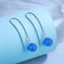 Bông tai dài Chalcedony mã não băng cao mới