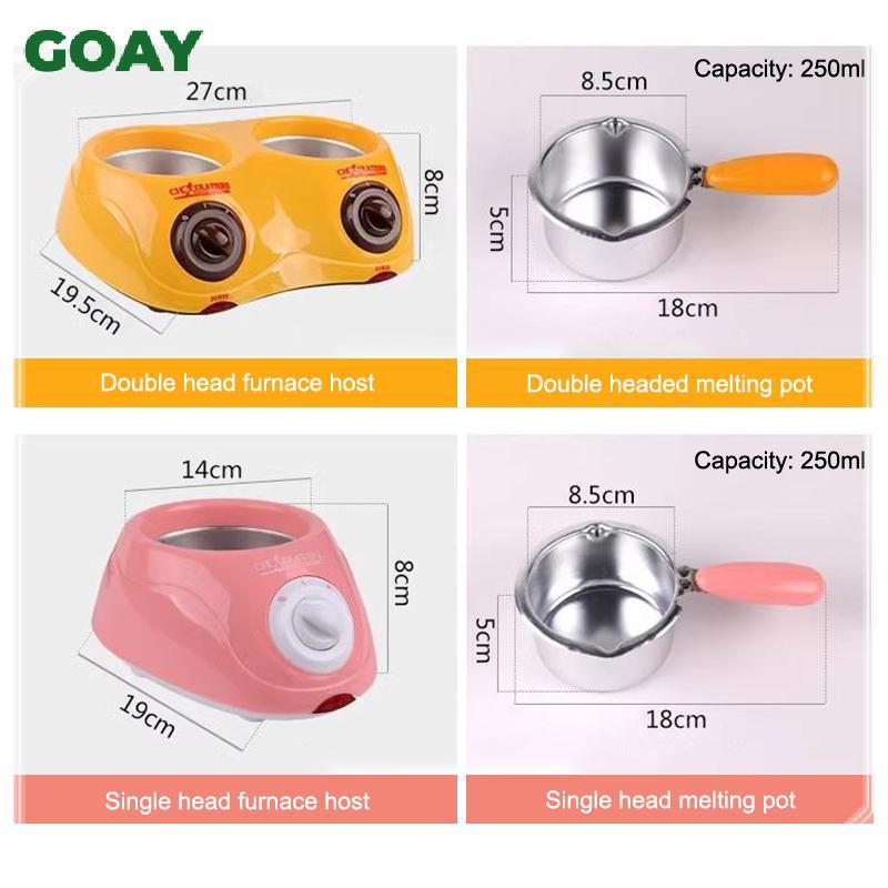 GOAY Mini Điện Sô Cô La Nóng Chảy Nồi Sô Cô La Fondaue Đài Phun Nước Ấm Máy Cho Sữa Sô Cô La Đơn / Đôi Nồi Mini Chocolate Melter EU Cắm Dây 1.8M 25W Công Suất Thấp DIY Bộ