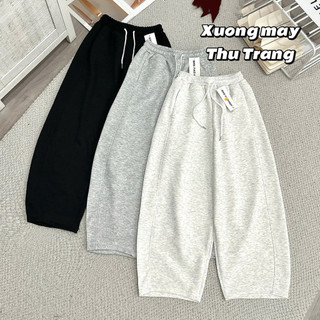 Quần Baggy Nỉ Loại 1, Lưng Cao, Dày Dặn, Lưng Chun Co Giãn, Thiết Kế Trơn Basic, Túi Hai Bên Tiện Lợi, Dễ Phối Đồ