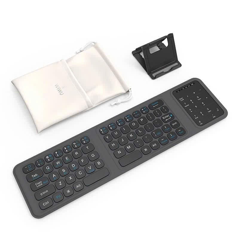 [Chính Hãng] Bàn Phím Không Dây Bluetooth Gập Gọn WIWU FMK-05 - Kết Nối Đa Thiết Bị, Pin 40H, Cổng Type-C Siêu Mỏng Nhẹ