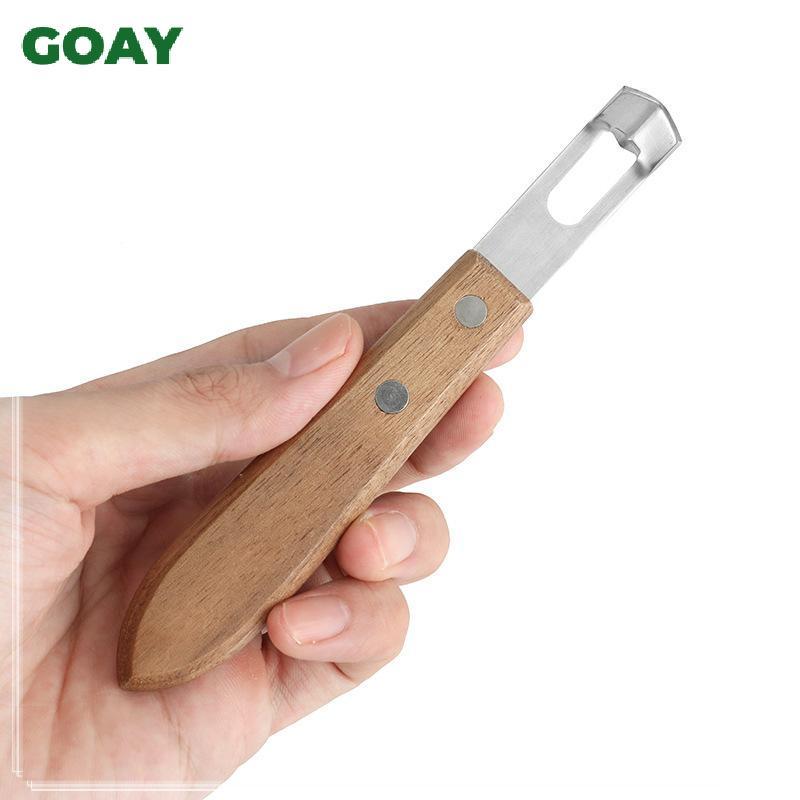 GOAY 1 Máy gọt vỏ chanh bằng thép không gỉ Dụng cụ gọt vỏ trái cây chống ăn mòn Thân thiện với môi trường Tay cầm gỗ chống rỉ Dụng cụ nhà bếp Dao gọt vỏ VN