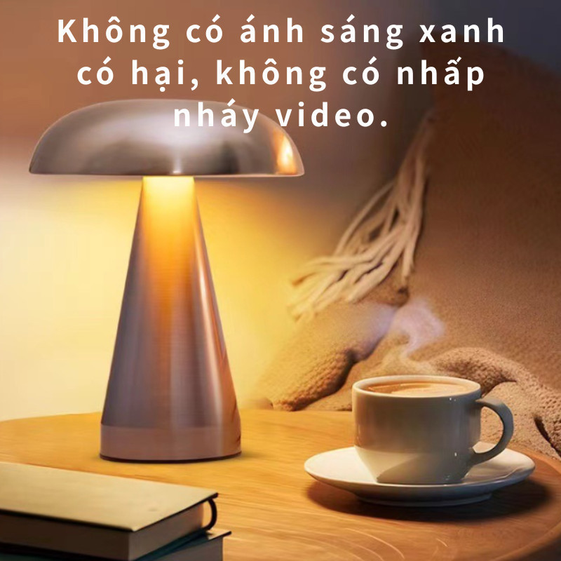 Đèn Bàn Nấm Bauhaus Kim Loại - Phong Cách Bắc Âu Đơn Giản, Đèn Học/Trang Trí Phòng Ngủ, Độc Đáo Sáng Tạo