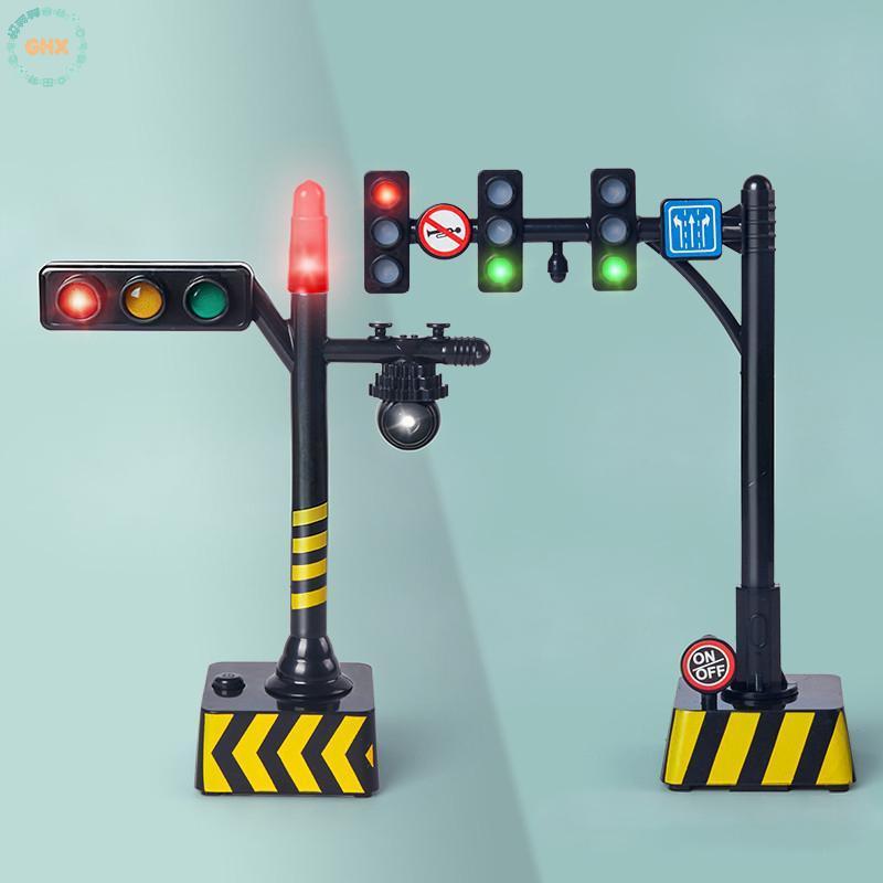 GHX Mini LED Tín Hiệu Giao Thông Đèn Đồ Chơi Mô Phỏng Đường Dấu Hiệu Cho Trẻ Em Tương Tác Học Tập Bộ Giao Thông Cảnh VN