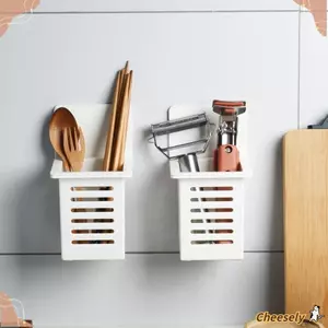 Giá đỡ bàn chải đánh răng CHEESELY, Giá treo thoát nước nhà bếp tự dính Giỏ thoát nước, Dụng cụ nhà bếp Đũa Thùng phòng tắm