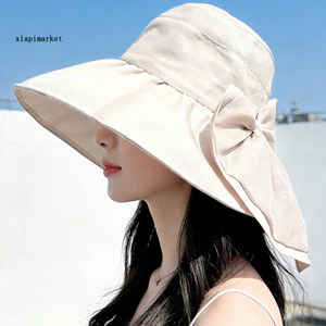 XIA | Mũ Ngư Dân Có Nơ 3D Vải Lưới Thoáng Khí - Chống Nắng Toàn Mặt Cho Nữ