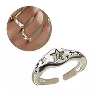 Nhẫn Zircon Linh hoạt Size, Phong Cách Y2K, Perfect cho Nhẫn Đính Hôn