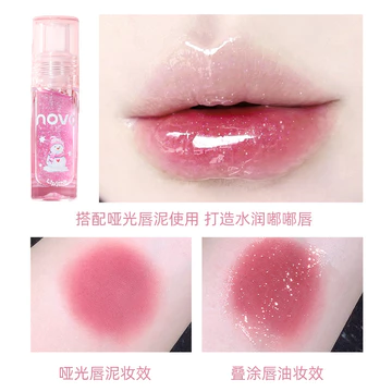 NOVO Trong Suốt Nước Bóng Son Dầu Toot Son Môi Tinh Chất Mật Ong Son Dầu Dưỡng Ẩm Son Bóng Dưỡng Ẩm Son Môi Nước Bóng Sản Phẩm Chính Hãng