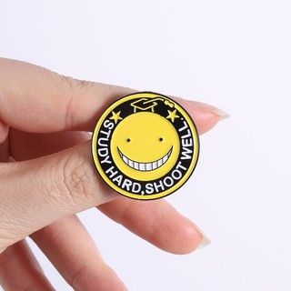 Ba lô và quần áo sáng tạo từ anime Koro Sensei - Huy hiệu men ám sát mặt cười