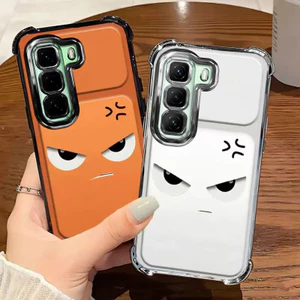 Ốp điện thoại, Vỏ cho INFINIX HOT 50 5G, Bảo hiểm toàn diện, Thiết kế hoạt hình, Chống rơi, Vỏ biểu cảm nhỏ hung hãn, Bảo vệ Camera phủ điện tử, Làm bằng silicon