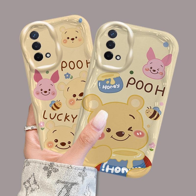 Ốp Silicon Hoạt Hình Cho OPPO A74 A95 F19 F19S Reno 6 Lite 4G Bảo Vệ 3D TPU Mềm Winnie the Pooh Vỏ Điện Thoại Chống Sốc