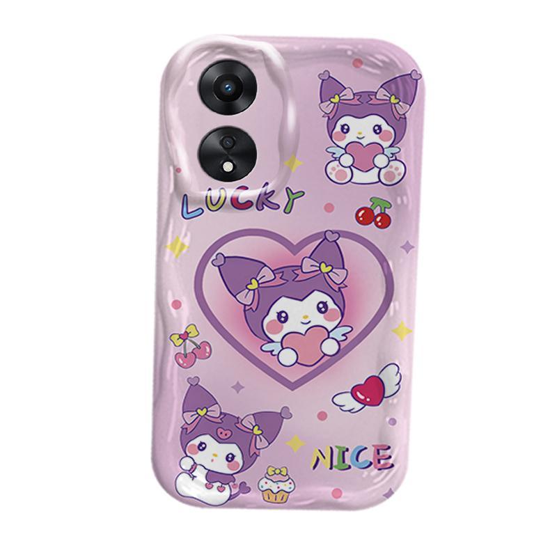 Ốp Silicon Hoạt Hình Cho OPPO A18 A38 A58 A60 A17 A17K 4G Điện Thoại Thông Minh 3D TPU Mềm Sanrio Kuromi Cặp Đôi My Melody Vỏ Điện Thoại Chống Sốc