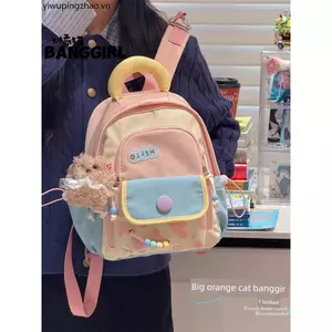 Mèo Cam Lớn Màu Sắc Tương Phản Ba Lô Nhỏ Nữ 2026 Phong Cách Mới Dễ Thương Dopamine Thiết Kế Hoạt Hình Ba Lô Mini Thường Ngày