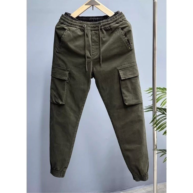 Quần Jogger Kaki - JG3 Quần Jogger Túi Hộp Cao Cấp Nam Cạp Chun Bo Gấu Vải Cotton