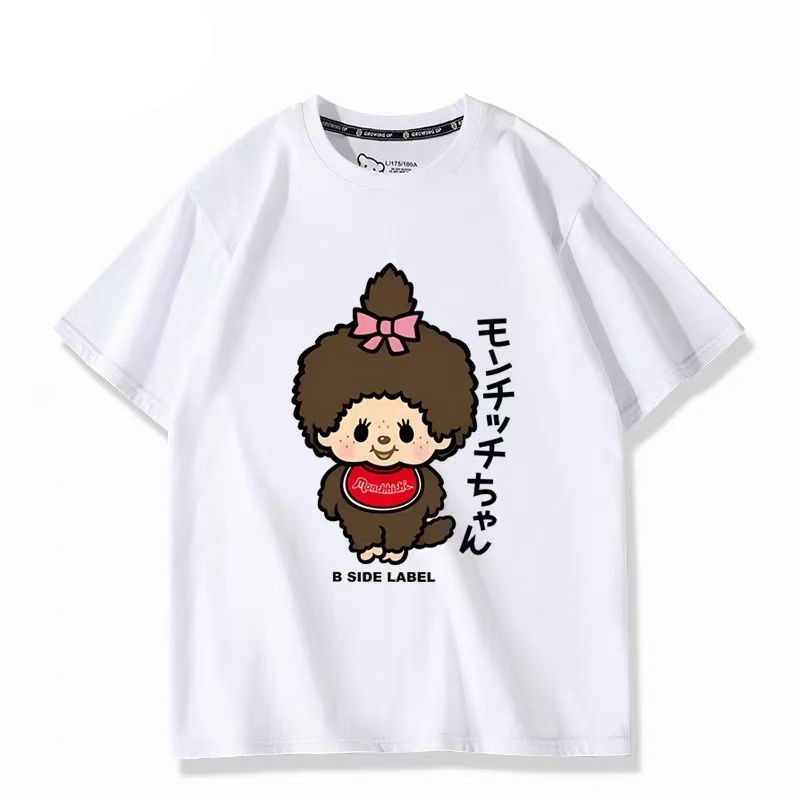 B-SIDE LABEL Áo Thun Monchhichi Hoạt Hình, Tay Ngắn Phù Hợp Cho Nam và Nữ Mùa Hè