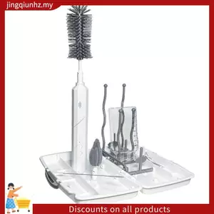 Bộ cọ rửa bình sữa điện cho bé, Bộ bàn chải làm sạch bình sữa tự động có thể sạc lại có giá phơi