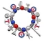 Vòng tay đàn hồi MLB Philadelphia và New York Yankees, đính cườm unisex