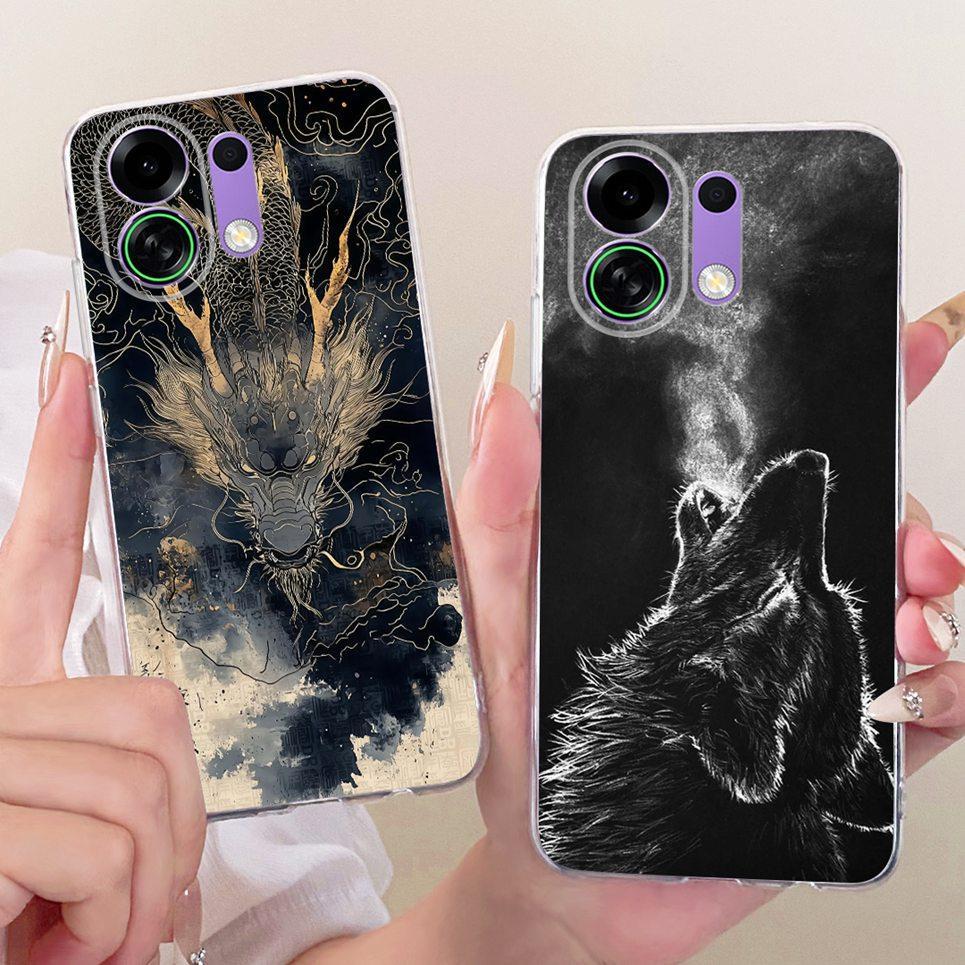Vỏ Tranh Mèo Hoạt Hình Cắt Rồng Cho Oppo K13 Turbo Pro / Oppo K13 5G Ấn Độ Vỏ Điện Thoại Silicon Mềm Trong Suốt Sư Tử Hổ